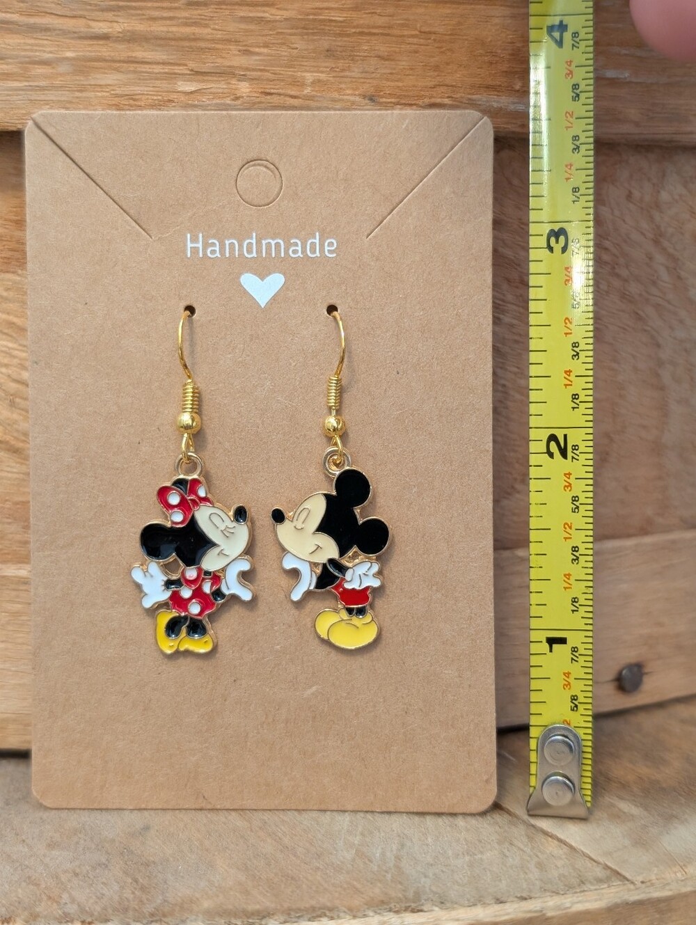 Disney's Mickey and  Minnie Mouse Enamel Metal Earrings NEW